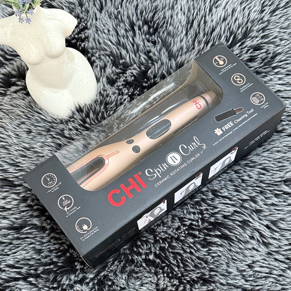 CHI Spin N Curl Ceramic Rotating Curler - Rose Gold